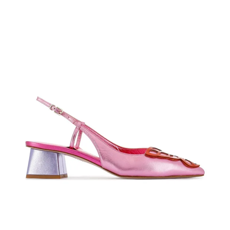 Sophia Webster Butterfly Chunky Heel High Heels 5cm Women's Pink-1