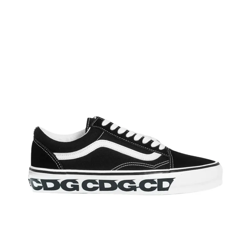 CDG x Vans Old Skool 36 Anti Slip Wear Resistant Low Top Skateboard Shoes Men's Black White-1