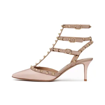 Valentino Rockstud Slim Heel High Heels 6.5cm Women's Pink