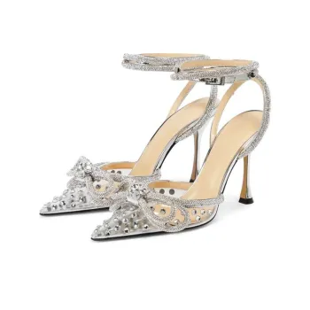 MACH & MACH Slim Heel High Heels Women's Silver