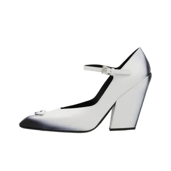 PRADA Brushed Leather Pumps 'White Black Ombre' Women's
