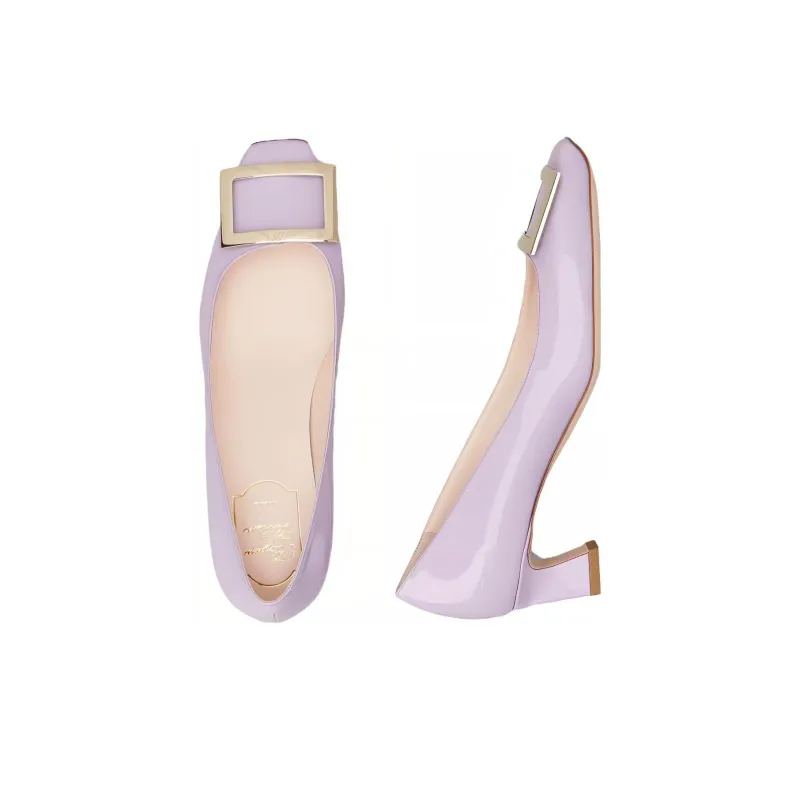 Roger Vivier Chunky Heel High Heels 4cm Women's Purple-2