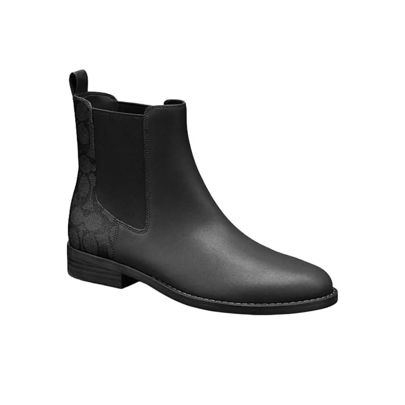 COACH Short Chelsea Boots Women's Black-2