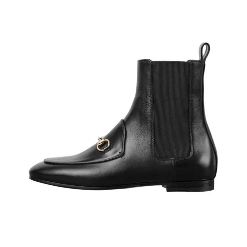 GUCCI Jordaan Short Chelsea Boots Women's Black