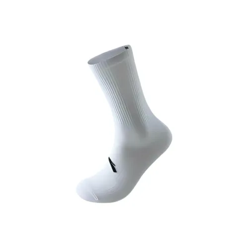 Anta Basketball Collection Mid Calf Socks Unisex 1 Pack Pure White