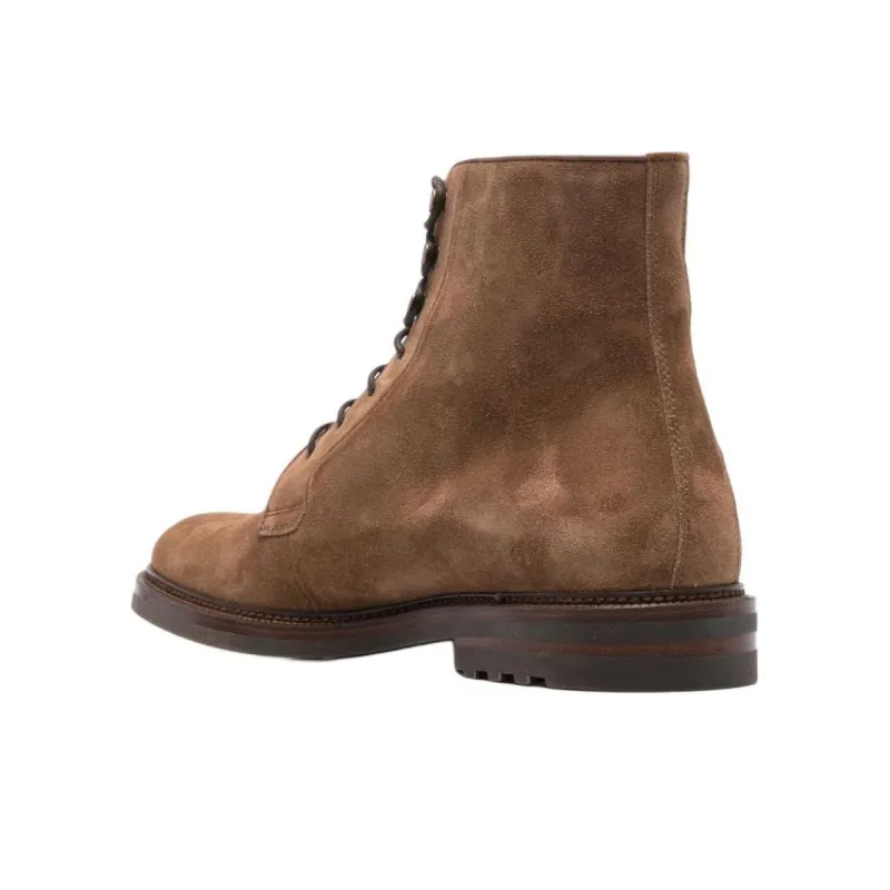 Brunello Cucinelli Round Toe Lace Up Ankle Boots-3
