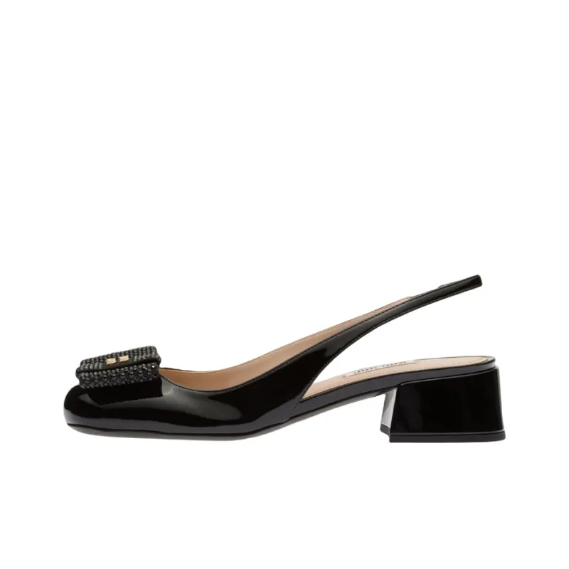 MIU MIU Block Heel High Heels Women's Black-0