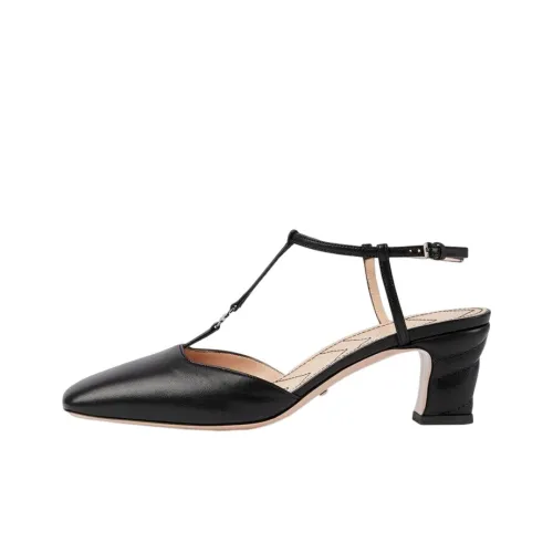 GUCCI Double G T bar Leather Pumps
