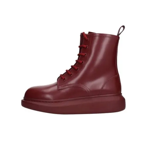 Alexander McQueen Hybrid Ankle Boots Women's Deep Red