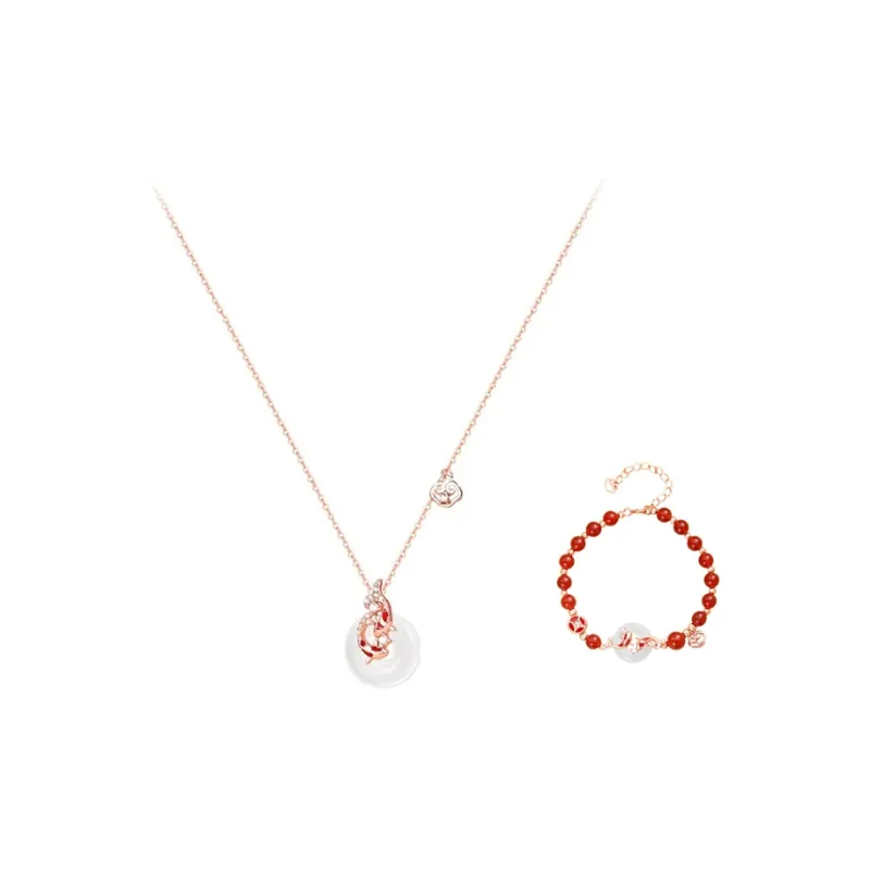 Long Fu Chalcedony Necklaces Women's-0