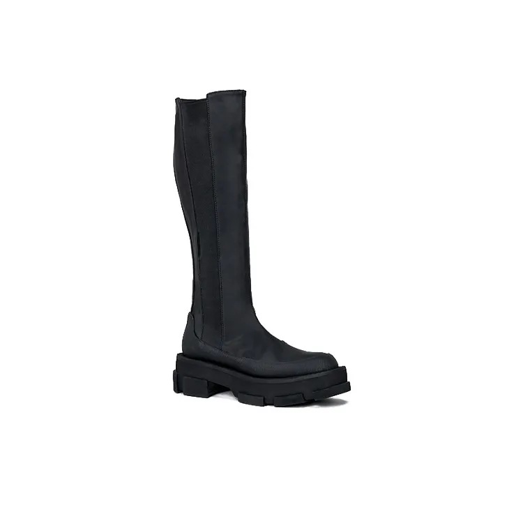 Both Knee High Chelsea Boots Women's Black-3