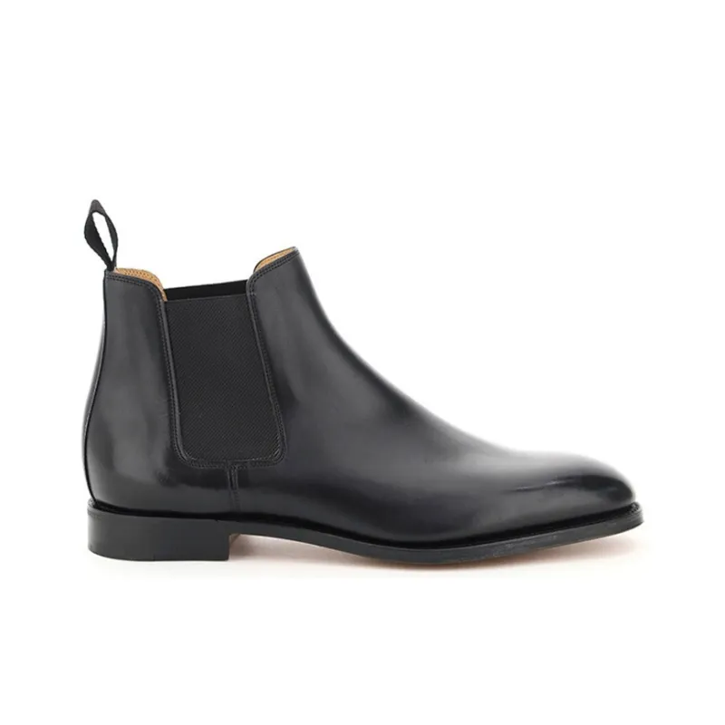 JOHN LOBB Ankle Length Chelsea Boots Men's Black-1