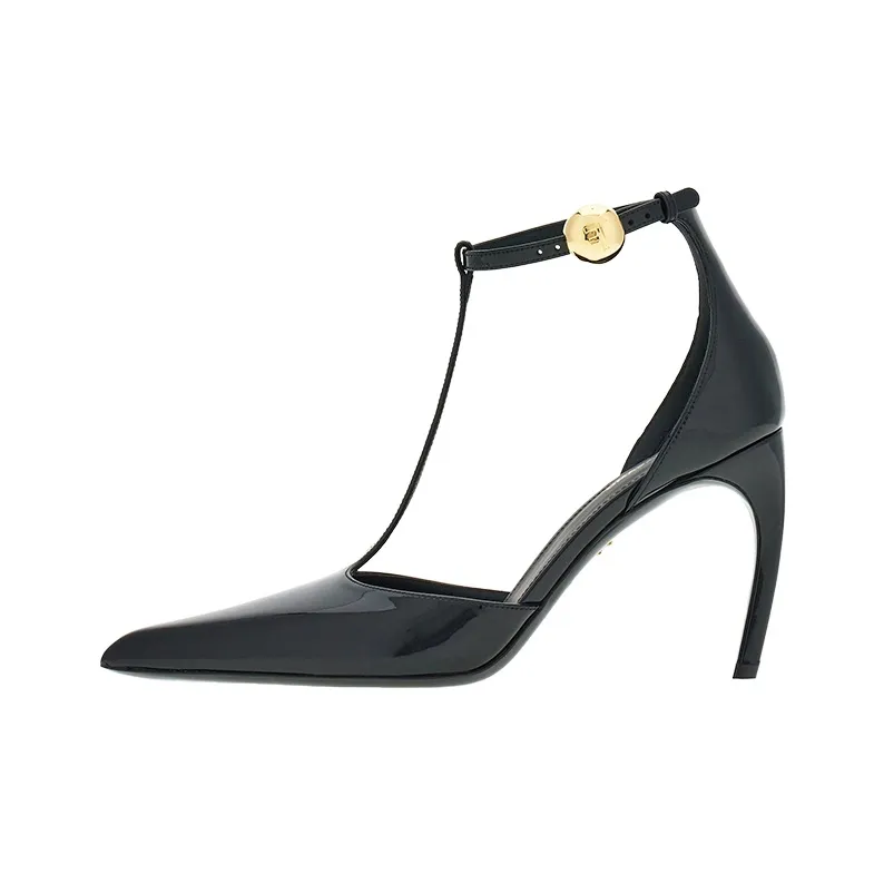 FERRAGAMO T-strap 85mm Patent Leather Pumps-0