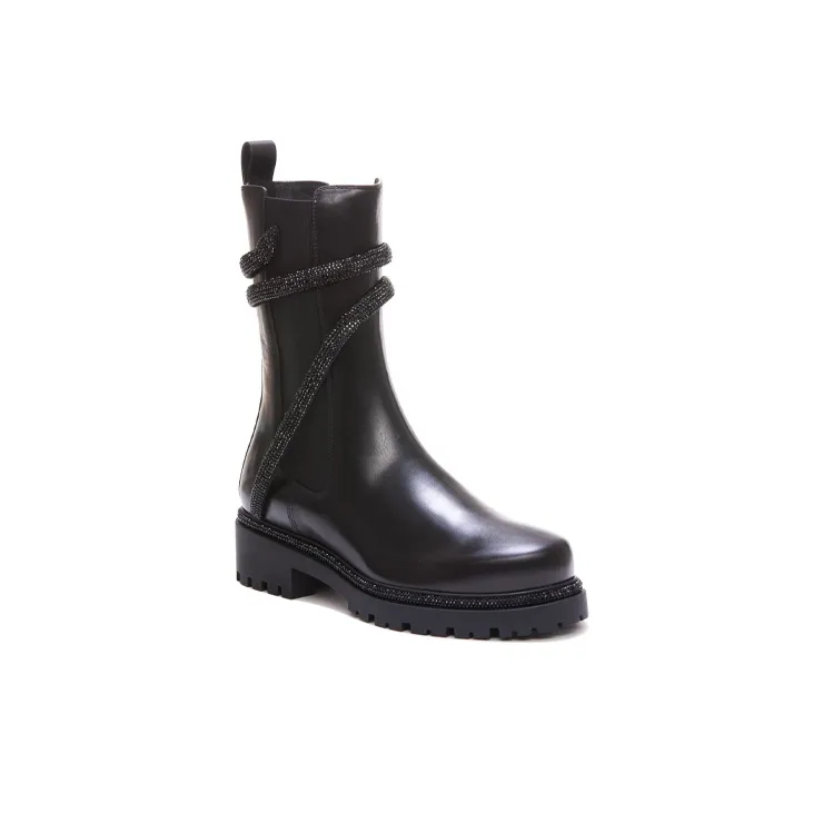 René Caovilla Wrap-around Leather Boots-2