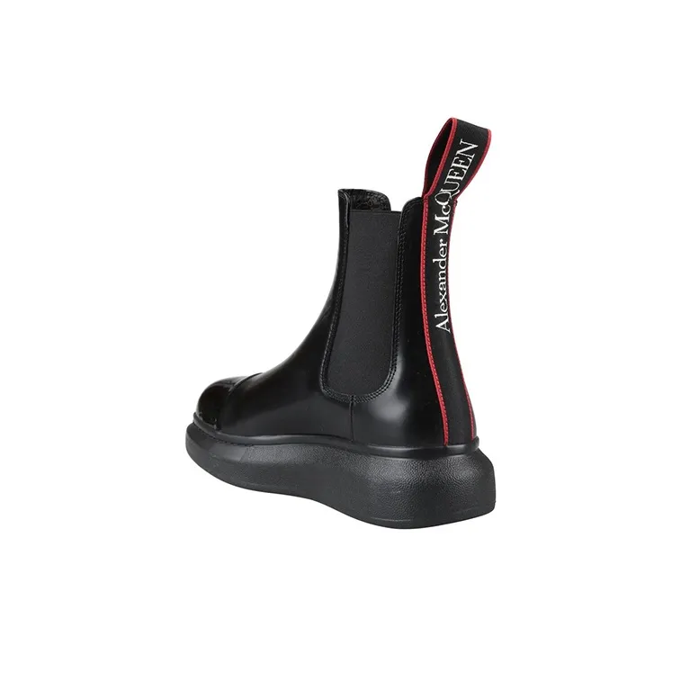 Alexander McQueen Hybrid Chelsea Boot Black Red Detail-3