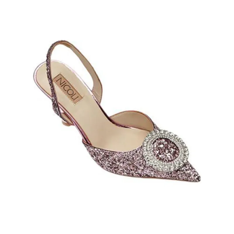 NICOLI Selma Slim Heel High Heels 7cm Women's Pink-2