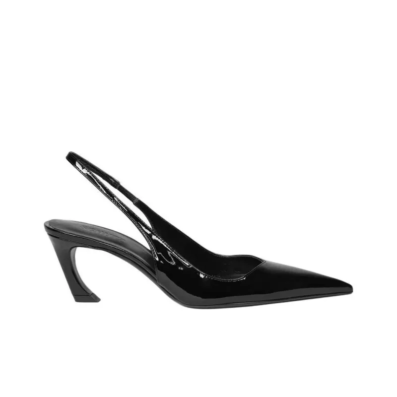 Schutz Lexi Irregular Heel High Heels 7.2cm Women's Black-1
