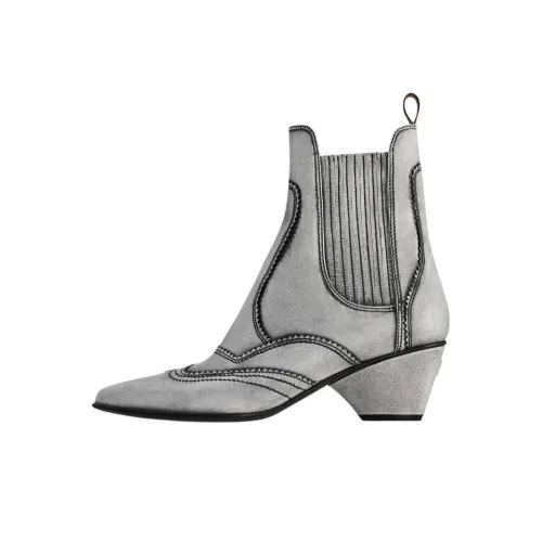 LOUIS VUITTON Trinity Ankle Length Chelsea Boots 5cm Women's Silver