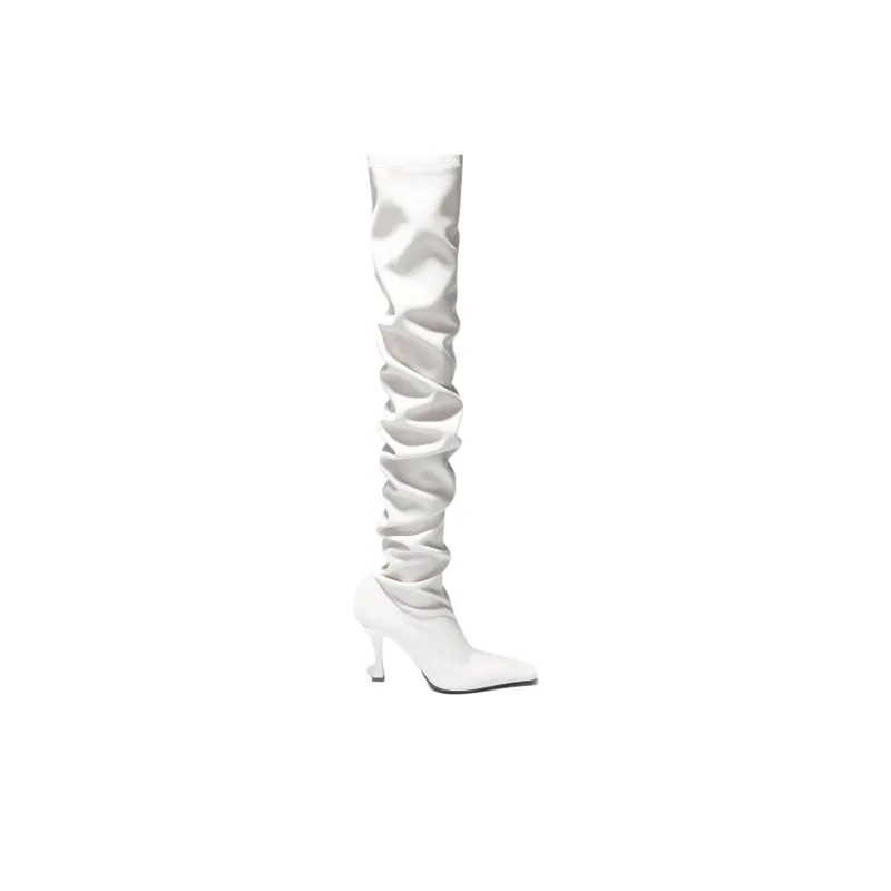 PROENZA SCHOULER Trap Over the knee Boots 9cm Women's White-1