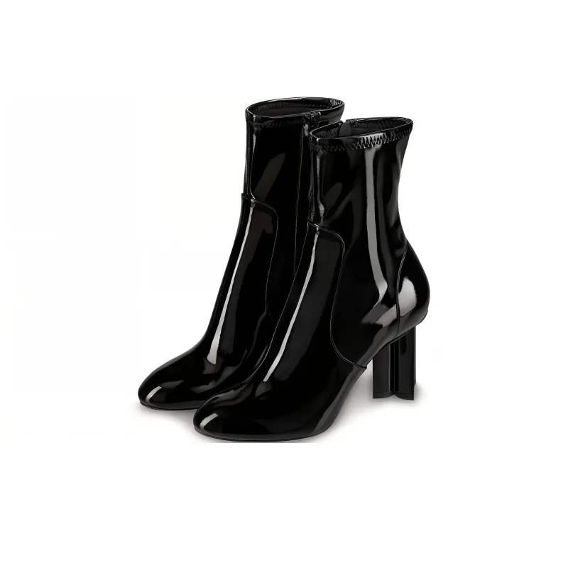 LOUIS VUITTON Silhouette Ankle Boots Women's Black-3