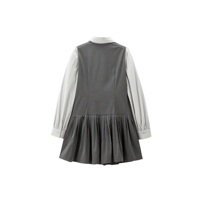 LEDIN Long Sleeved Dress Women's Silver Candle Gray-1
