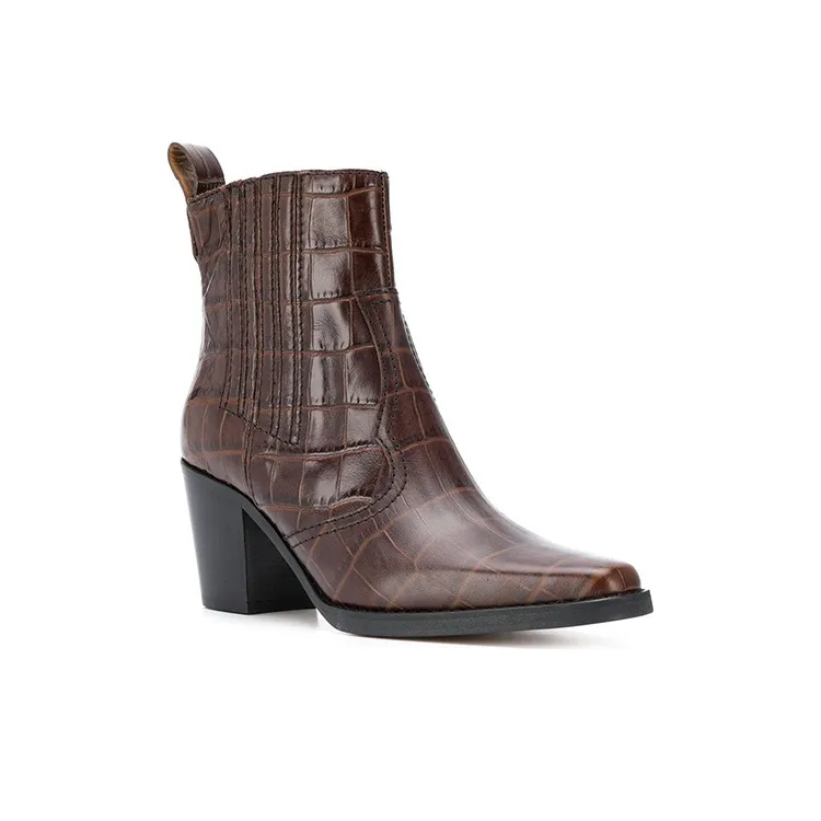 GANNI Ankle Boots Women's Brown-1