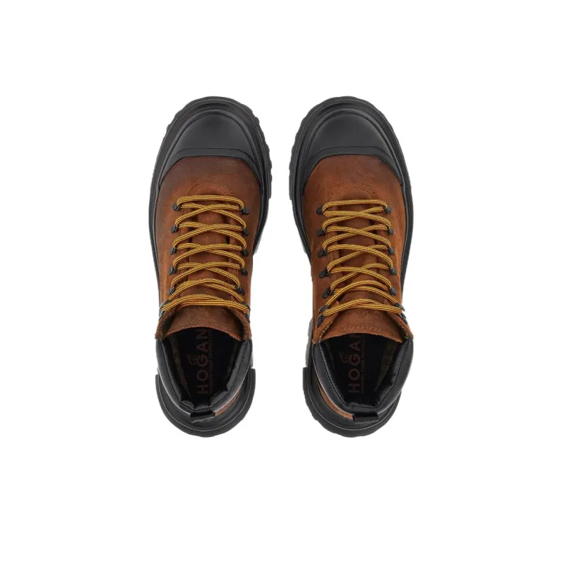 HOGAN H619 Chunky Sole Lace Up Boots-4