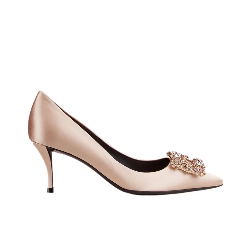 Roger Vivier Efflorescence Embellished Pointed Toe Pumps-1