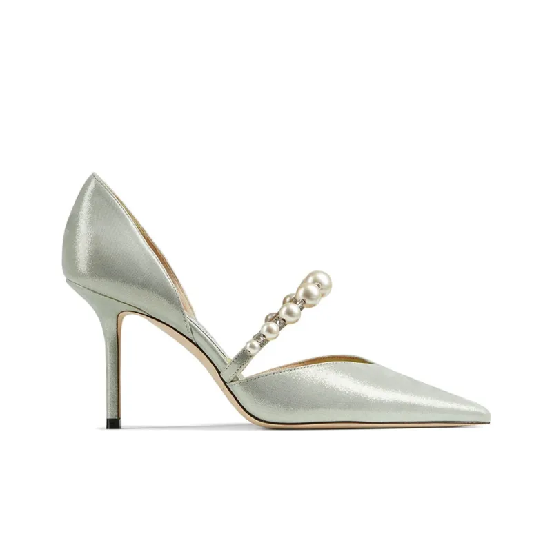 Jimmy Choo Slim Heel High Heels 8.5cm Women's Champagne-1