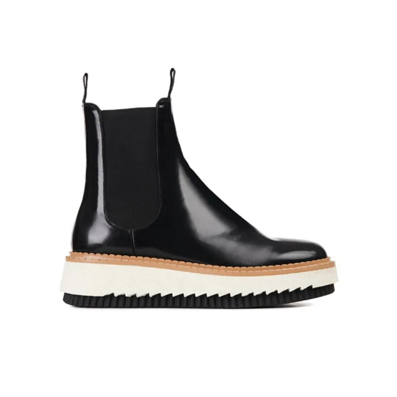 Chloe Short Chelsea Boots Women's Black-1