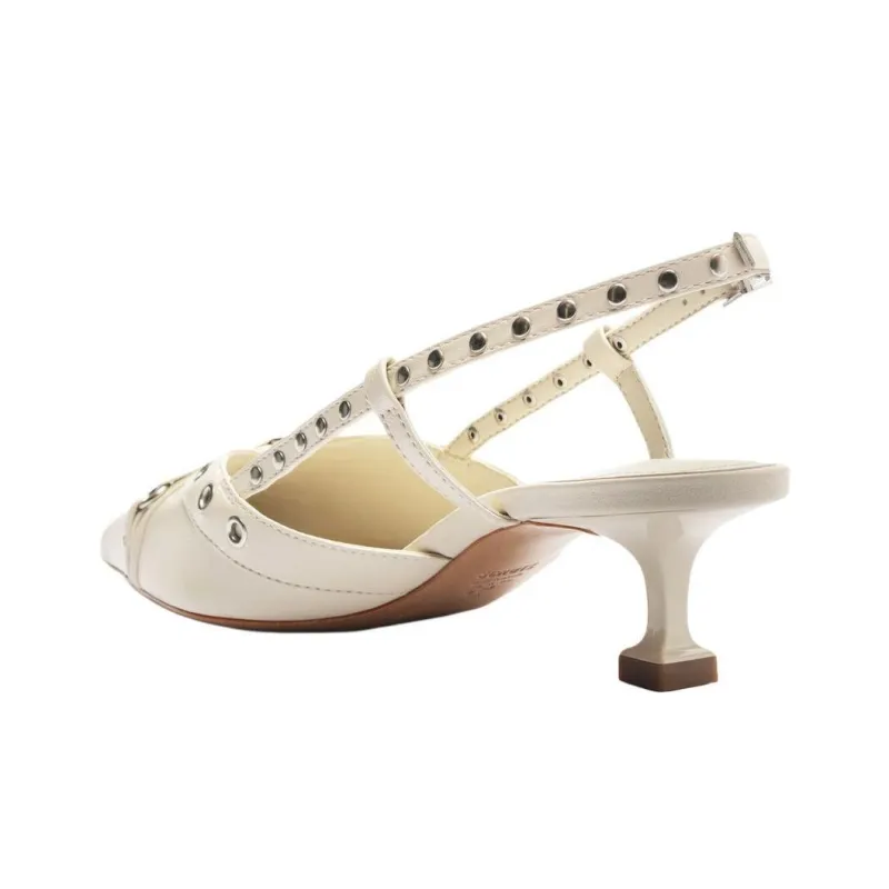 Schutz Venezia Slim Heel High Heels 4.5cm Women's White-3