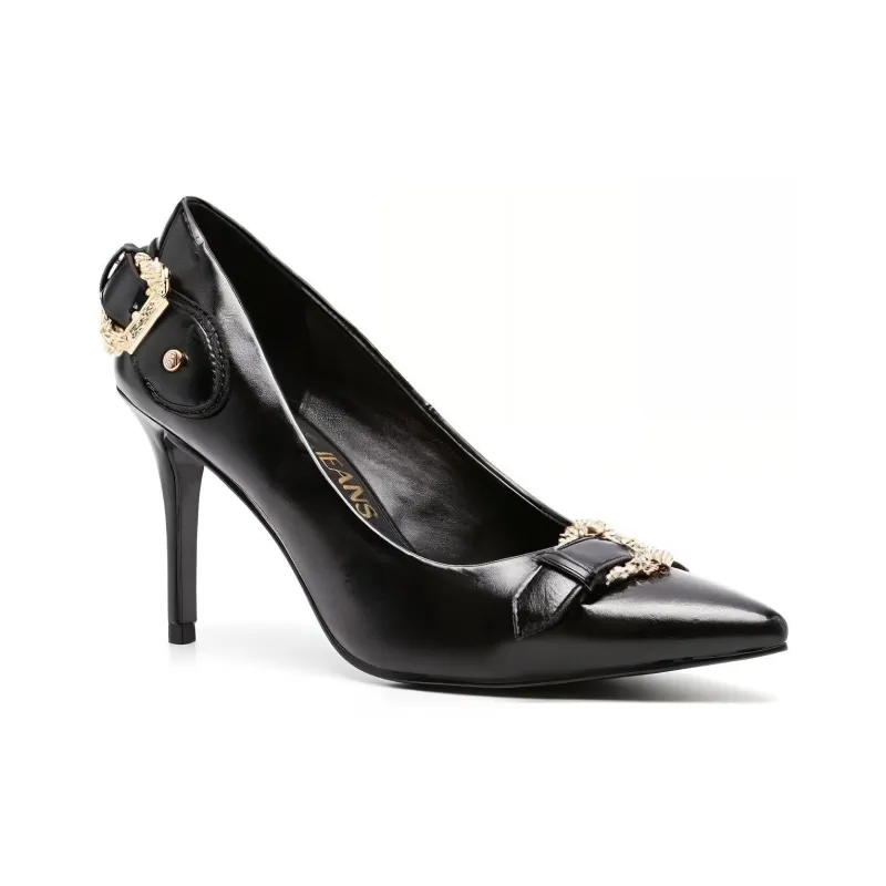 VERSACE JEANS Couture Baroque-buckle 90mm Stiletto Pumps-2