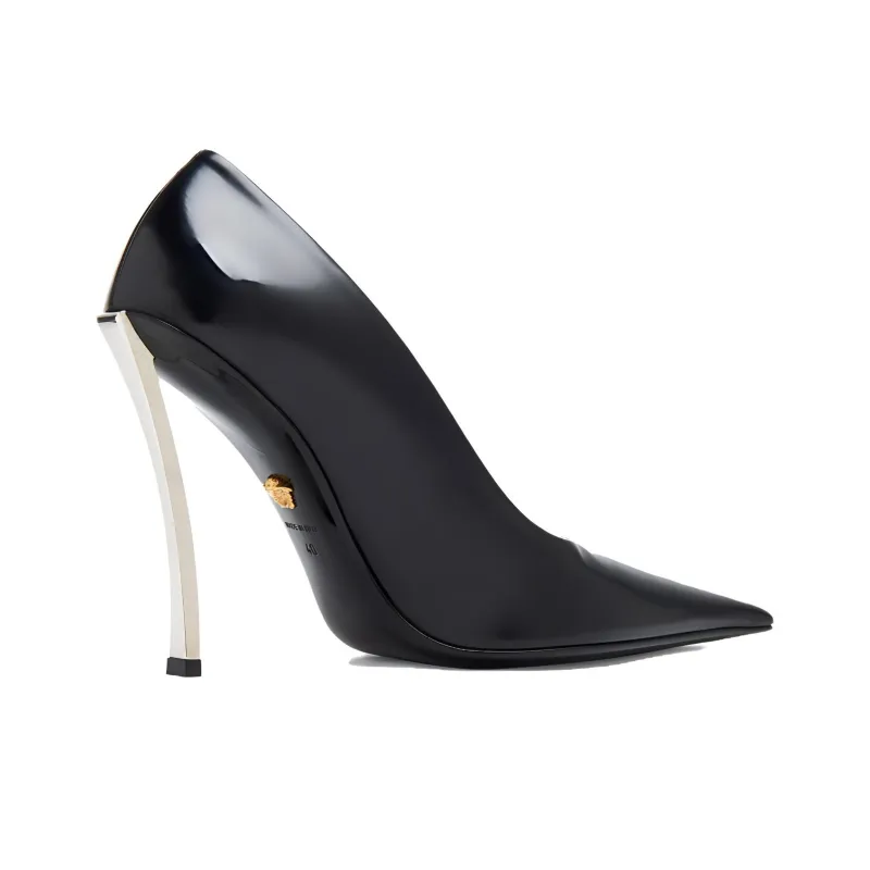 VERSACE Pin Point Leather Pumps-4