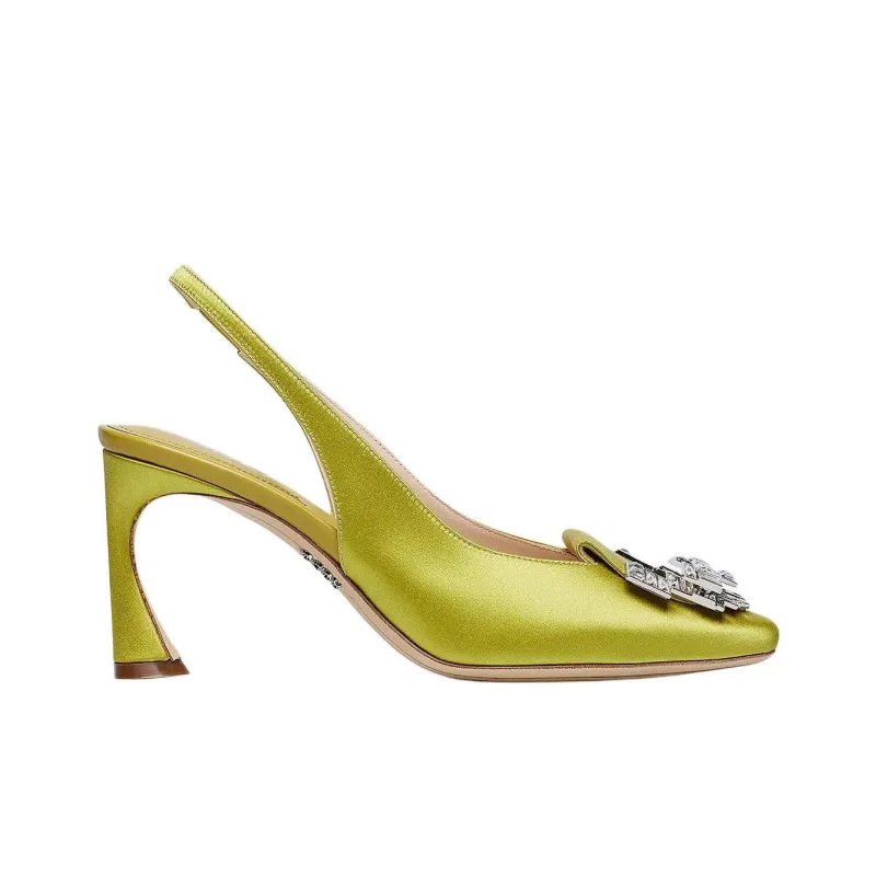 Rodo Esme Spool Heel High Heels 8cm Women's Lime Green-1