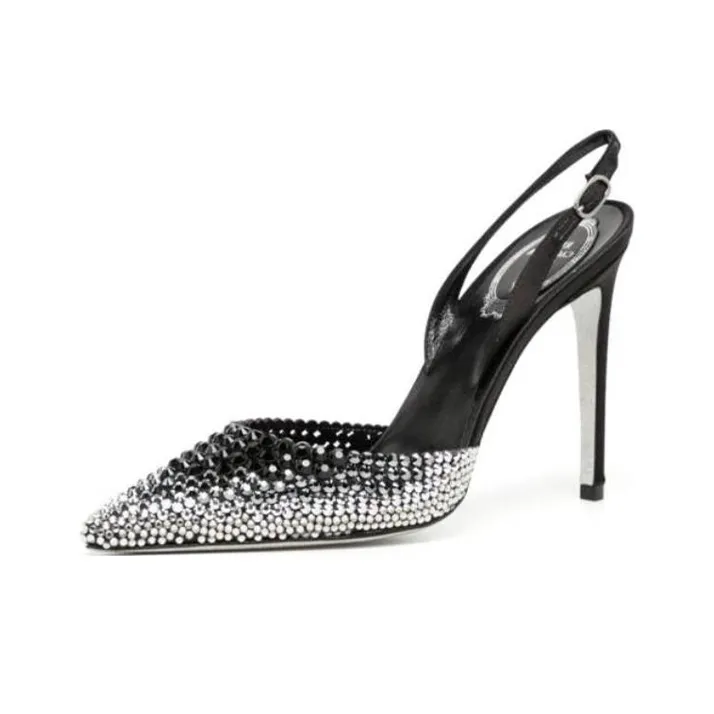 René Caovilla Jackie 70mm Crystal-embellished Pumps-1