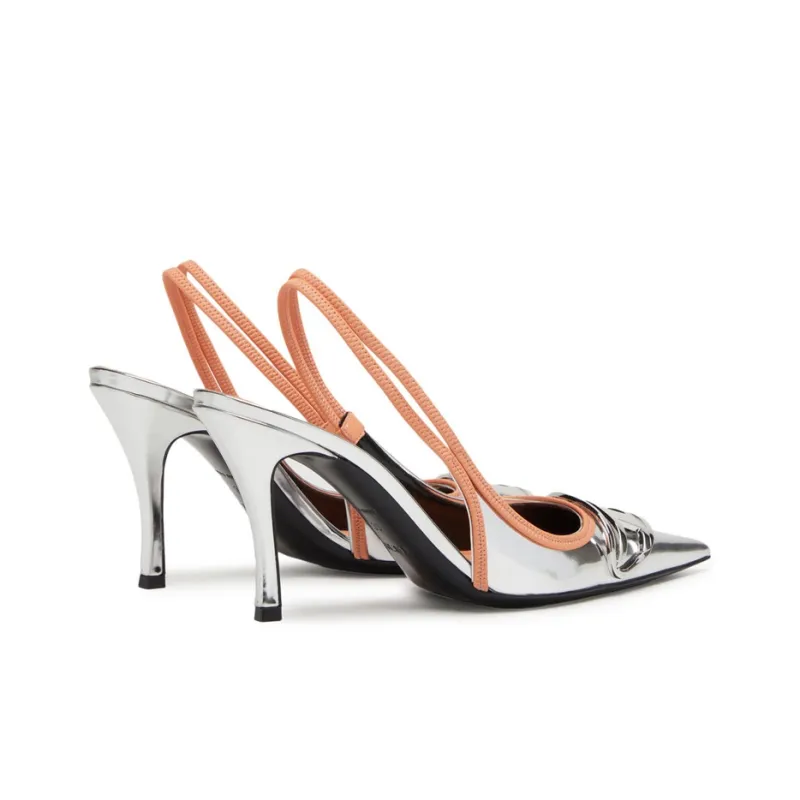 DIESEL D-Venus Slim Heel High Heels Women's Silver-3