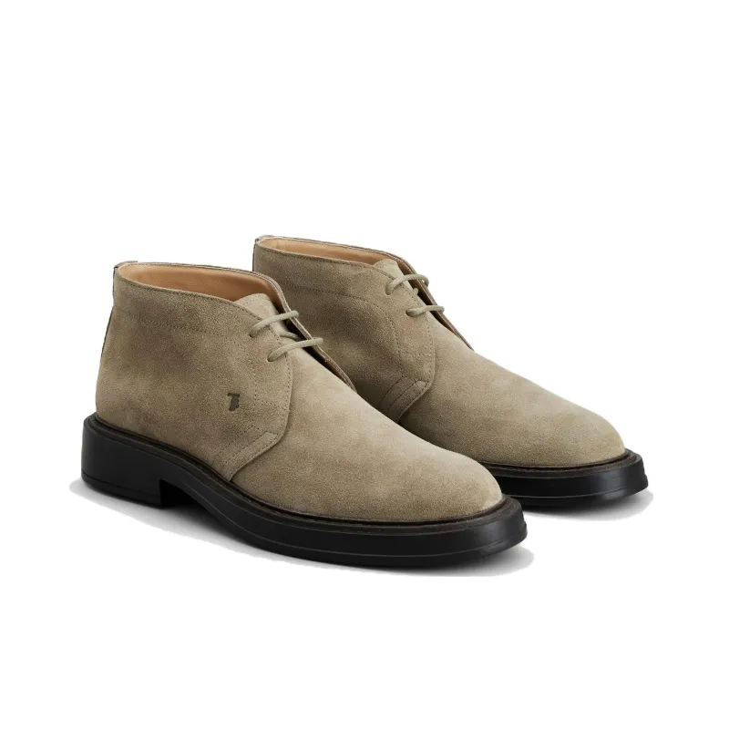 TOD'S Desert Round Toe Lace Up Boots-1