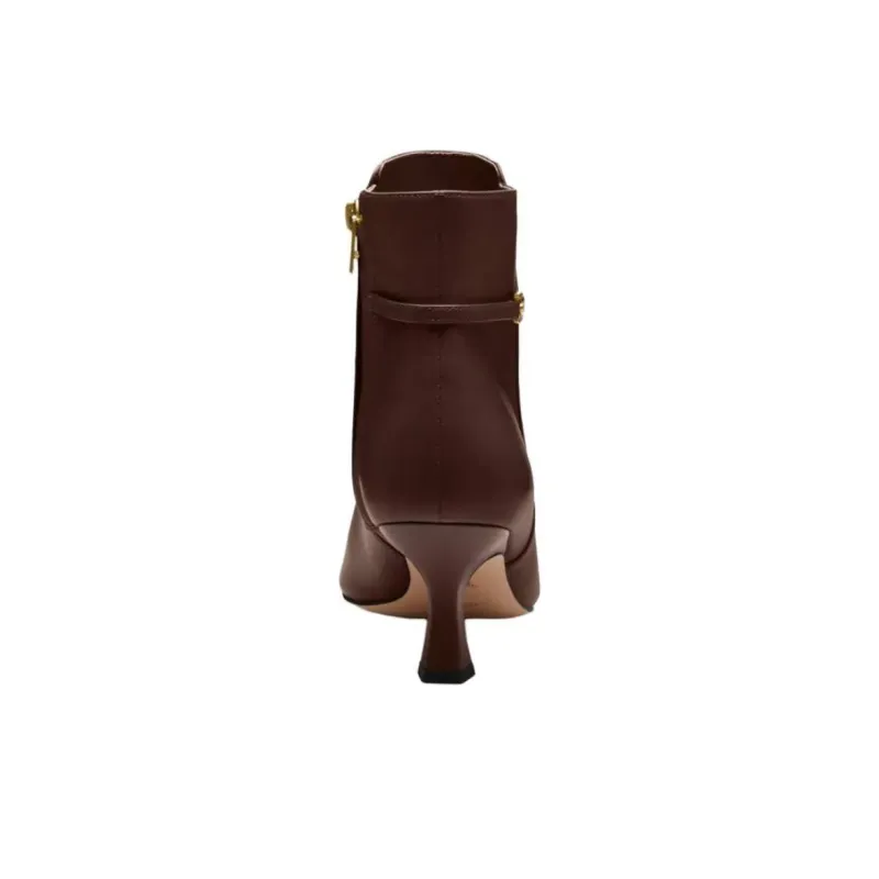 COACH Rebecca Ankle Boots 6cm Women's Red Brown-4