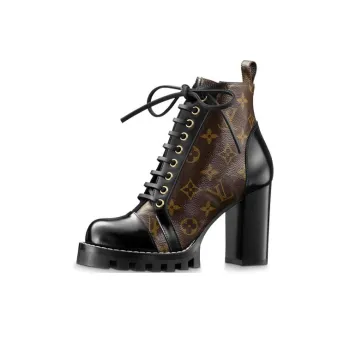 LOUIS VUITTON Star Trail Ankle Boots 8cm Women's Brown