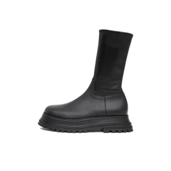 Burberry Leather Boots Black Women's