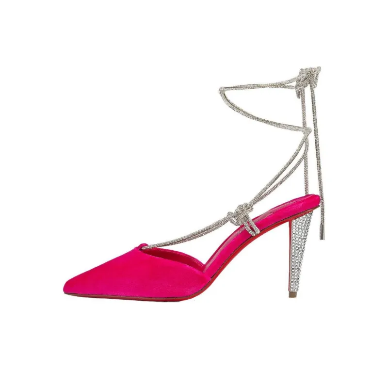 Christian Louboutin Astrid Lace 85mm Velvet Pumps-0