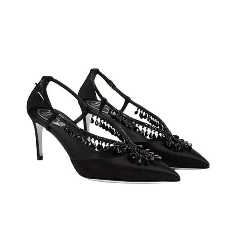 RENE CAOVILLA Chandelier Slim Heel High Heels Women's Black-2
