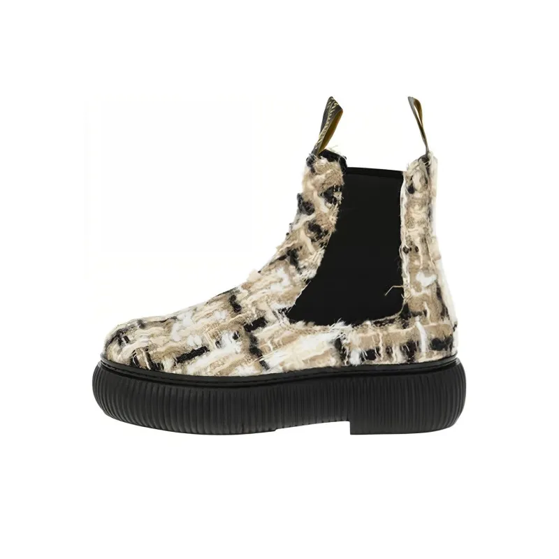 Lanvin Chelsea Boots Women's Beige Black-0