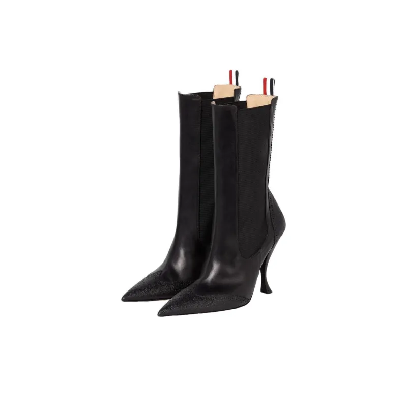 THOM BROWNE Brogued Wingtip Chelsea Boots-3