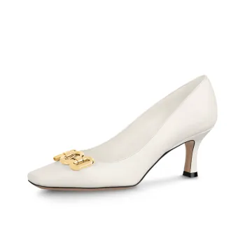 LOUIS VUITTON Rotary Slim Heel High Heels 6.5cm Women's White