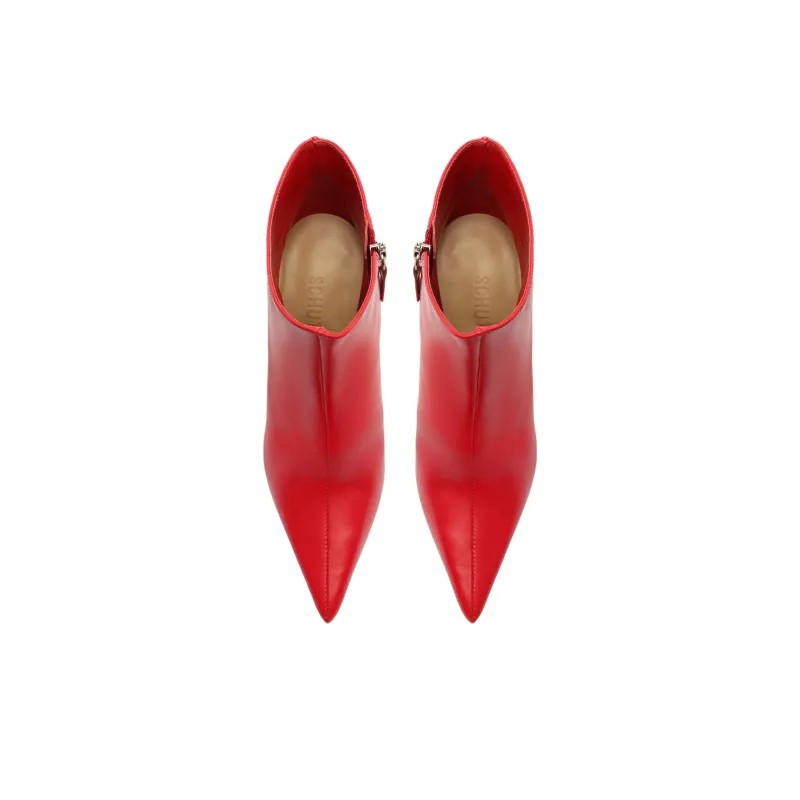 Schutz Palloma Ankle Boots 10cm Women's Red-4
