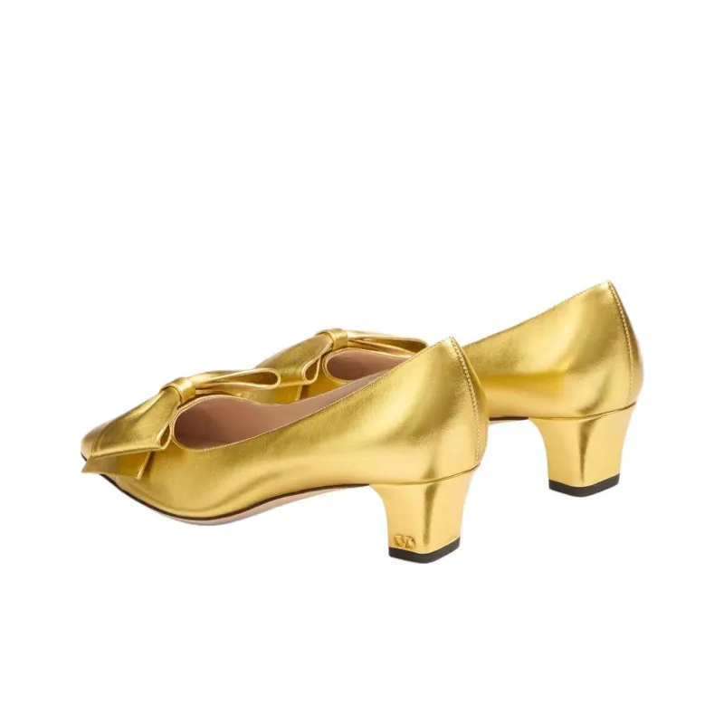 Valentino BOWOW Spool Heel High Heels 4.5cm Women's Yellow-4
