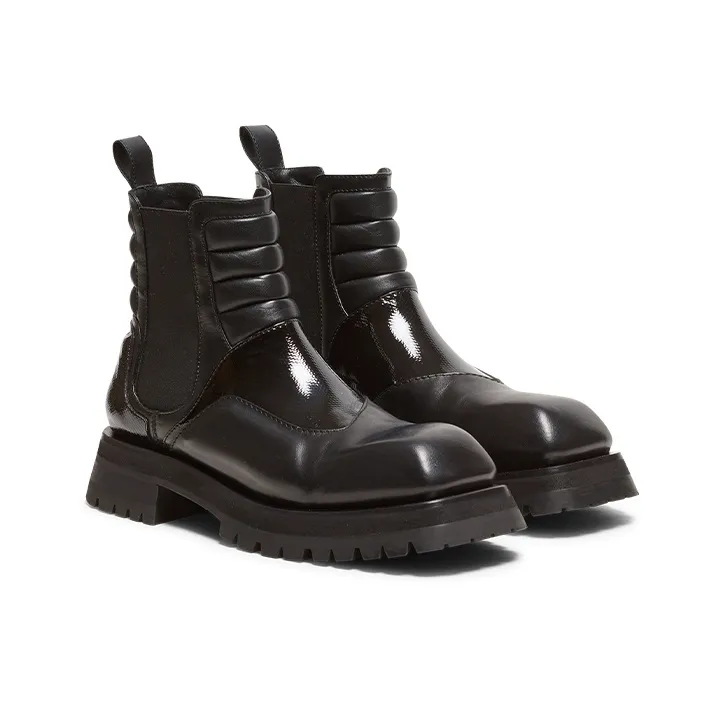 BALMAIN Panelled Square Toe Quilted Boots-2