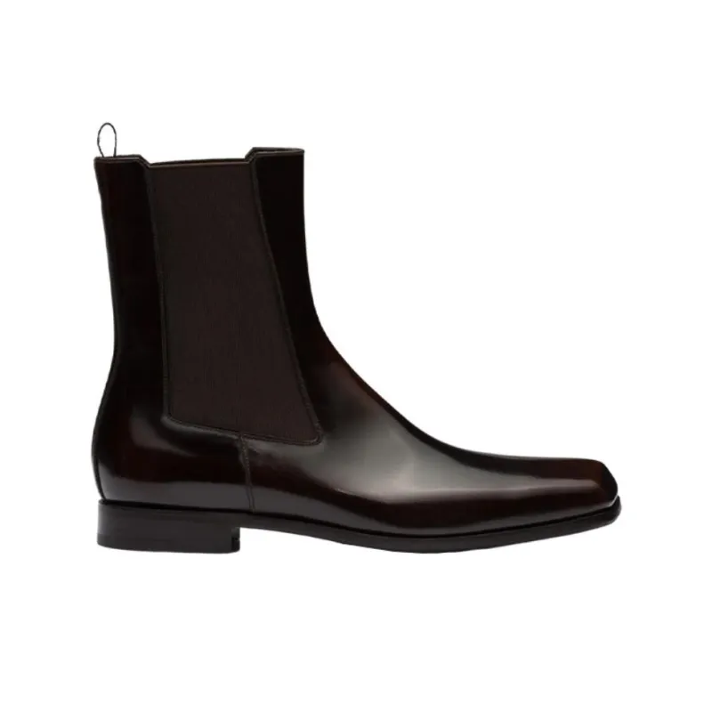 PRADA Short Chelsea Boots Men's Black-1