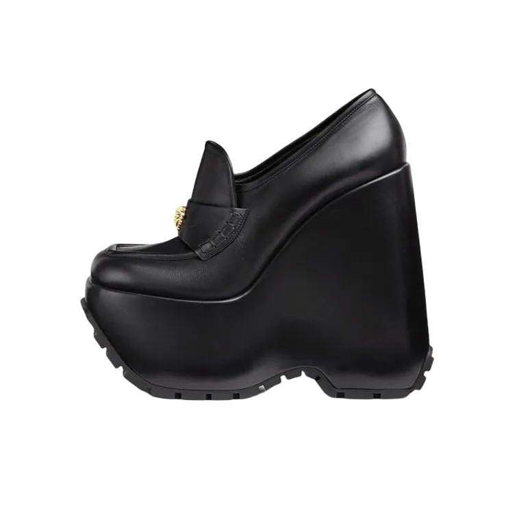 VERSACE Medusa Platform Loafers Black Women's-0